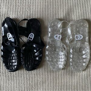 Kids Jelly Sandals - Black and Clear